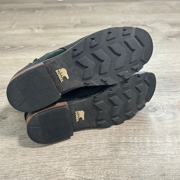 Sorel Genuine Suede Leather Waterproof Chelsea Chunky Sole Ankle Boots Black 10 - Picture 6 of 8